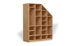 med skrå i højre side