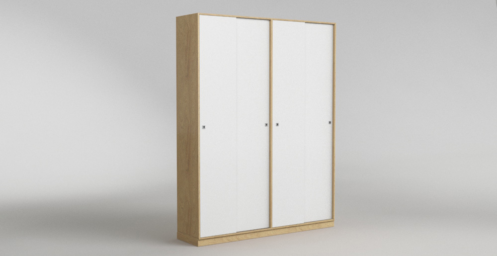 Armoire haute avec 4 portes coulissantes